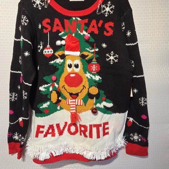 Ugly Christmas Sweater Santa’s Favorite Women's Size S NWT - Picture 3 of 6